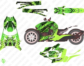 Can-Am Ryker Wrap Design – Lime Riot – Digital mallfil i skala 1:1