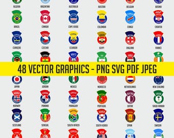 48 World Cup Digital Download | National Football Printable T-Shirt | Soccer 2026 Logo Commercial use allowed Coat No. 10 Vector PDF SVG