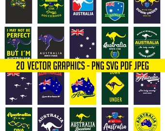 Australia World Cup 20 Flag Digital Download | National Printable T-Shirt Soccer Design Commercial allowed Vector PDF svg PNG - No KI