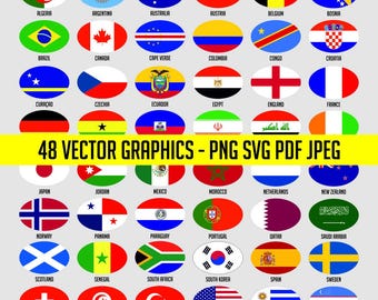 48 World Cup Digital Download | National Football Printable T-Shirt | Soccer 2026 Logo Commercial use allowed Coat OVAL Vector PDF SVG