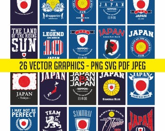 Japan World Cup 20 Flag Digital Download | National Printable T-Shirt Soccer Design Commercial allowed Vector PDF svg PNG - No KI