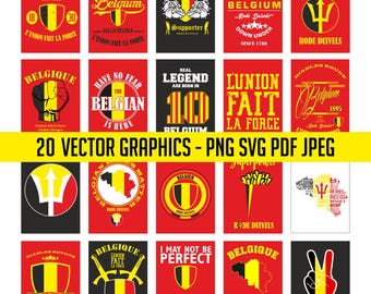 Belgium World Cup 20 Flag Digital Download | National Printable T-Shirt Soccer Design Commercial allowed Vector PDF svg PNG - No KI
