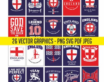 England World Cup 20 Flag Digital Download | National Printable T-Shirt Soccer Design Commercial allowed Vector PDF svg PNG - No KI