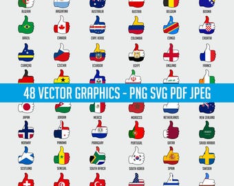 48 World Cup Flag Digital Download | National FOOTBALL Printable T-Shirt | Soccer 2026 Logo Commercial use allowed Thumb Vector PDF SVG