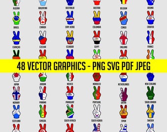 48 World Cup Digital Download | National Football Printable T-Shirt | Soccer 2026 Logo Commercial use allowed Hand Peace Vector PDF SVG