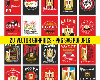Egypt World Cup 20 Flag Digital Download | National Printable Illustration T-Shirt Soccer Design Commercial use allowed Vector PDF SVG PNG