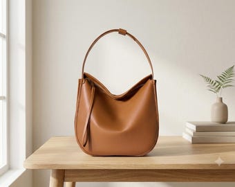 Borsa tote in morbida pelle di vacchetta da donna / Borsa a tracolla in pelle di grande capacità / Borsa a mano per tutti i giorni