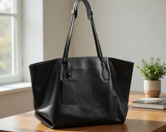 Borsa tote grande in vera pelle da donna / Borsa a tracolla morbida / Borsa da braccio per tutti i giorni