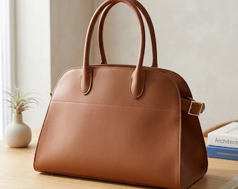 Borsa tote in vera pelle scamosciata, borsa a tracolla grande in pelle bovina, stile minimalista