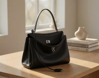 Elegante borsa a tracolla/a mano da donna in ecopelle, ideale per il lavoro e per gli spostamenti quotidiani.