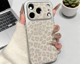 Luxus Leopard Print Handyhülle für iPhone 17 16 15 14 13 Pro Max, stoßfeste Bumper Case, stilvolle Animal Print Schutzhülle