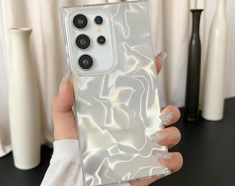 Luxus Laser Matt Samsung Galaxy Hülle S25 Ultra S24 S23 S22 Ultra A55 A35 A25 A15 A16 Stoßfeste Hart PC Abdeckung