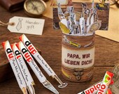 Father's Day gift for Dad: Printable Duplo packaging template, homemade candy wrapper, customizable, DIY gift for kids