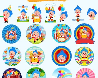 Zirkus Clipart | Zirkus-Figuren | Cartoon Clipart PNG | Sofortiger digitaler Download | Kinder Sublimation PNG