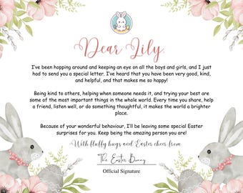 Personalised Easter Bunny Letter