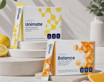 Unicity Unimate Yerba Mate & Balance Orange Drink Mix Sticks Lemon/Orange