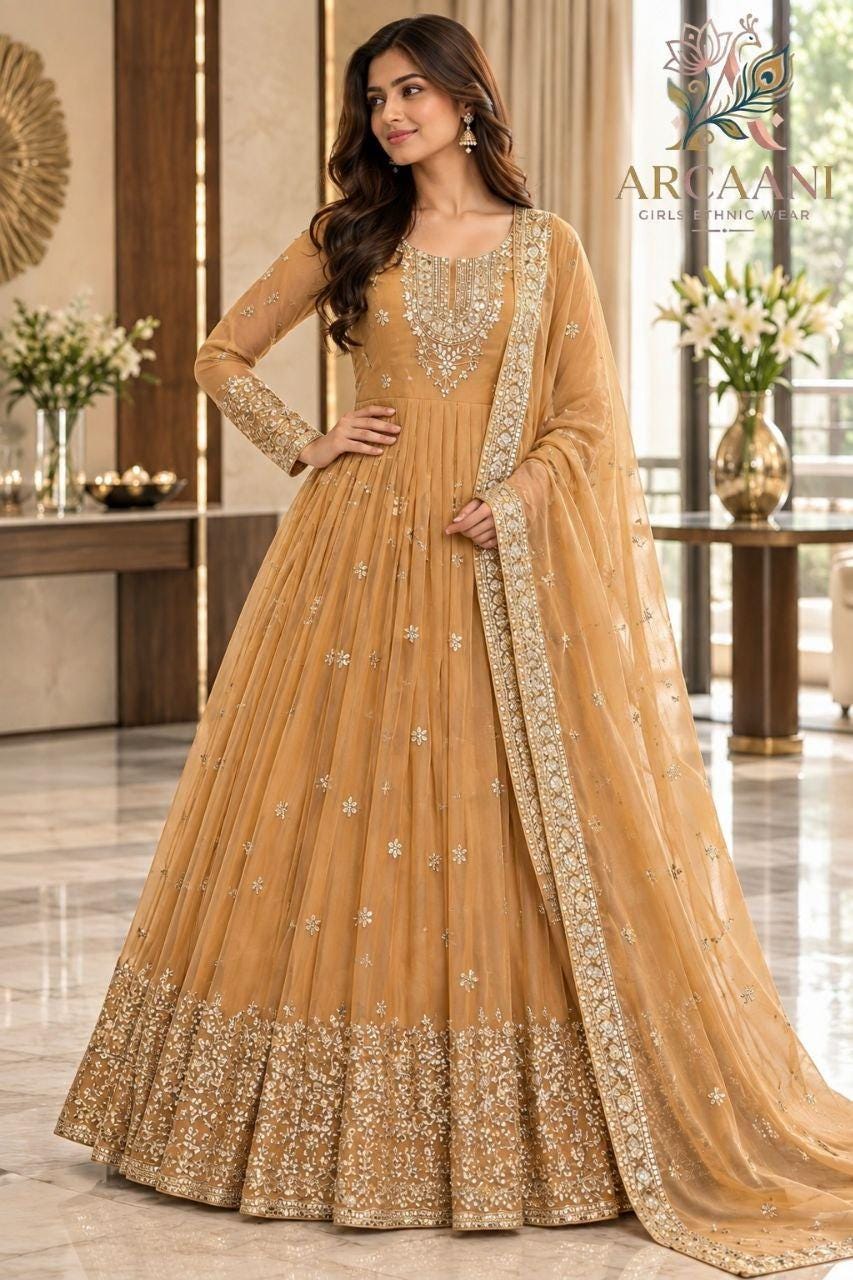 gold anarkali dress uk Golden VENDOR COLOR-FUCHSIA FLORAL