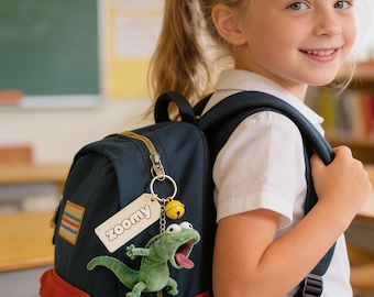 Divertido llavero de peluche de lagarto verde / Plan de transformación de castor, llavero de peluche suave de lagarto - Accesorio kawaii para mochila para niños
