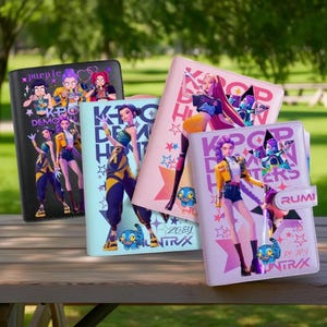 Kpop Demon Hunters anteckningsbok | Huntrix Journal Rumi Mira Zoey | A5 återfyllningsbar pärmplanerare | Kpop Anime-fangåva