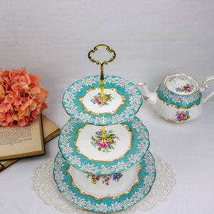 Royal Albert Enchantment 3 Tiered Cake Stand, English Bone China Cake Stand, Replacement China, Vintage China, Tea Party