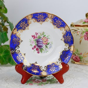 Paragon Royal Blue Orchard Replacement Saucer, English Bone China Replacement Saucer, Vintage China, Replacement China