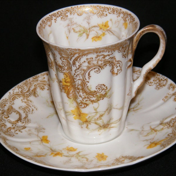 VINTAGE Haviland Limoges Demitasse und Untertasse ca. 1876-1889