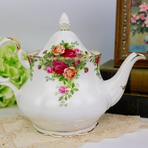 Royal Albert Old Country Roses Large Teapot, English Bone China Tea Pot, Tea Party, Replacement China, Vintage China