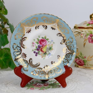 Paragon Dusty Blue Floral Replacement Saucer, English Bone China Replacement Saucer, Vintage China, Replacement China