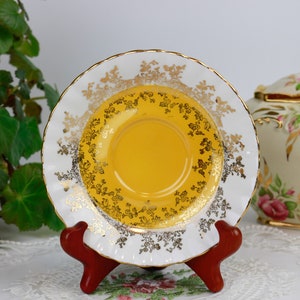 Royal Albert Regal Yellow Replacement Saucer, English Bone China Replacement Saucer, Vintage China, Replacement China