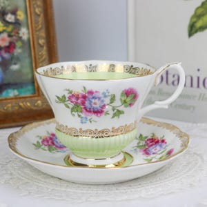 Royal Albert Reverie Series Teacup And Saucer, English Bone China Tea Cup and Saucer, Replacement China, Vintage China