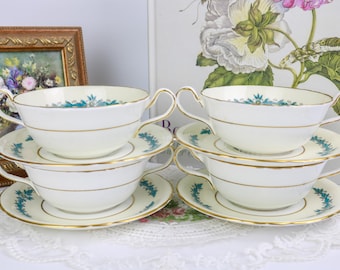 Vintage Set of 5 Stunning 1966 Royal Worcester Fine Bone China