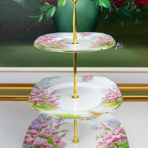 Royal Albert Blossom Time 3 Tiered Cake Stand, Afternoon Tea Party Cake Stand