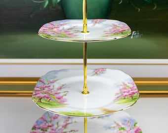 Royal Albert Blossom Time 3 Tiered Cake Stand, Afternoon Tea Party Cake Stand