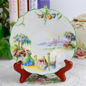 Rare Aynsley Dainty Dina Crinoline Lady Replacement Saucer, English Bone China Replacement Saucer, Vintage China, Replacement China