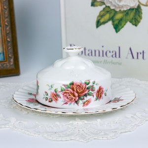 Royal Albert Centennial Rose Butter Dish, English Bone China Vintage Butterdish, Replacement China, Vintage China