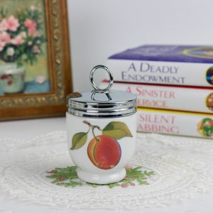 Royal Worcester Porcelain Evesham Standard Size Egg Coddler, English Porcelain Egg Coddler, Kitchenware, Coddled Eggs
