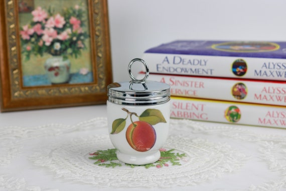 Royal Worcester Porcelain Evesham Standard Size Egg Coddler, English Porcelain Egg Coddler, Kitchenware, Coddled Eggs