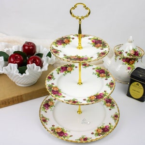Royal Albert Old Country Roses 3 Tier Cake Stand, Replacement China, Tea Party