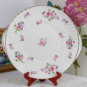 Royal Adderley Round Handled Cake Plate, English Bone China Cookie Plate, Dessert Plate, Tea Party