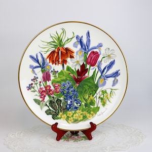 Wedgwood Franklin Porcelain Flowers of the Year Plate The Royal Horticultural Society Limited Edition, The Flowers of April Plate