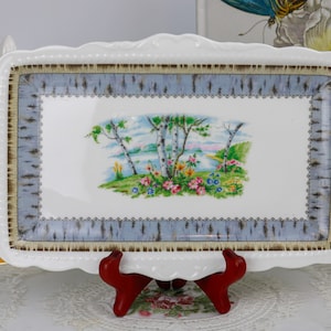 Royal Albert Silver Birch Large Sandwich Tray, English Bone China Sandwich Tray, Replacement China, Vintage China