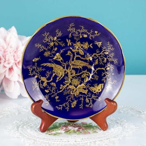 Coalport Cobalt Blue and Gold Cairo Replacement Saucer, English Bone China Replacement Saucer, Vintage China, Replacement China