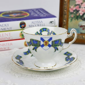 Adderley Nova Scotia Tartan Teacup And Saucer, English Bone China Tea Cup, Vintage China, Afternoon Tea Party