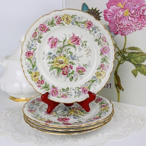 Royal Jackson Mayfair Set of 4 Salad Plates, English Bone China Salad Plates, Replacement China, Vintage China
