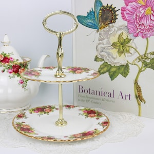 Royal Albert Old Country Roses  2-Tiered Cake Stand, English Bone China Cake Stand, Replacement China, Vintage Afternoon Tea Party
