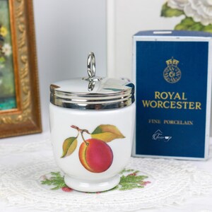 Royal Worcester Porcelain Evesham King Size Egg Coddler, English Porcelain Egg Coddler, Kitchenware, Coddled Eggs