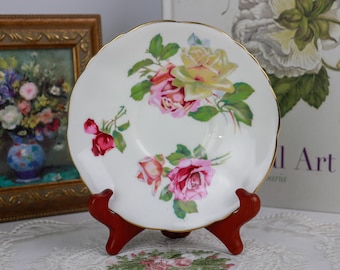 Hammersley 'morgan's Rose' China Serving Bowl: Pink Floral, Gilded