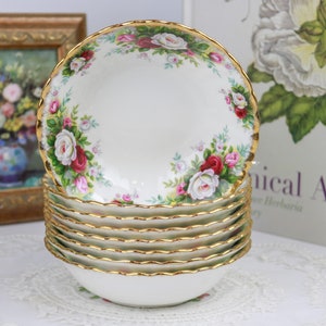 Set of 8 Royal Albert Celebration Fruit Nappies, English Bone China Fruit Bowl, Replacement China