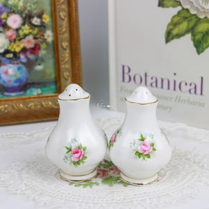 Royal Albert Forget-Me-Not Roses Salt And Pepper Shakers, English Bone China Salt And Pepper Shakers, Replacement China