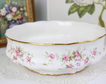 Bol para verduras vintage redondo abierto de porcelana fina Paragon Victoriana Rose